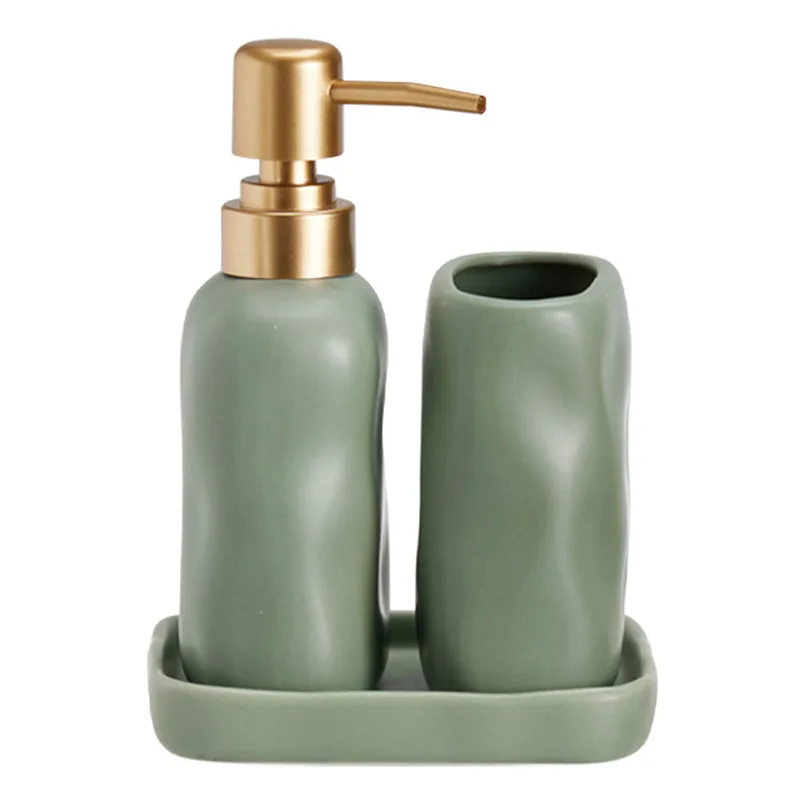 Σετ Μπάνιου 3τμχ Stoneware Green 5635U MRShome 0093003 (Χρώμα: Πράσινο , Υλικό: Stoneware) - MRS HOME - sl-DF-0093003