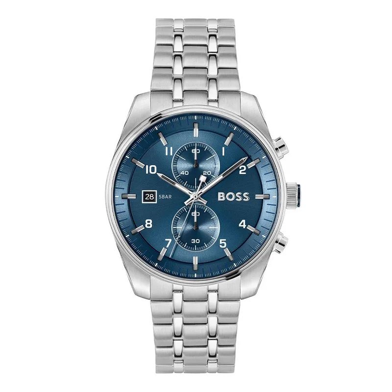 BOSS Skytraveller Chrono Silver Steel Bracelet 1514216