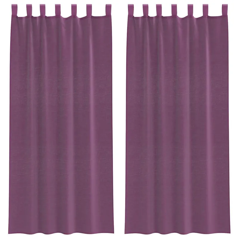 vidaXL Κουρτίνες Voile με Θηλιές 2 τεμ. Μωβ 140x225 εκ.