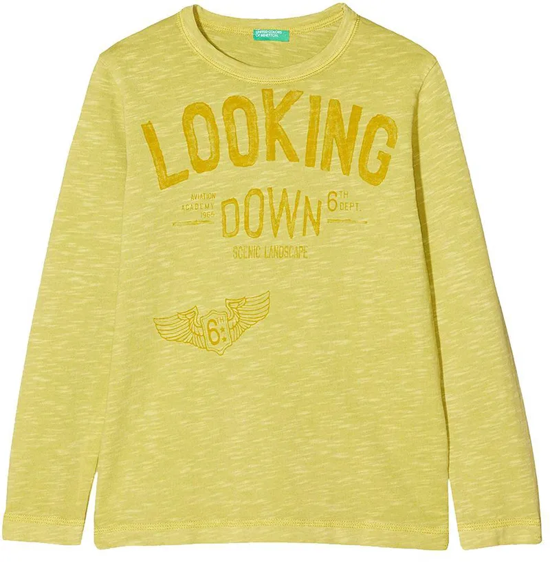 ΜΑΚΡΥΜΑΝΙΚΗ ΜΠΛΟΥΖΑ BENETTON STREET BOY ΚΙΤΡΙΝΟ (82 CM)-(1-2 ΕΤΩΝ)