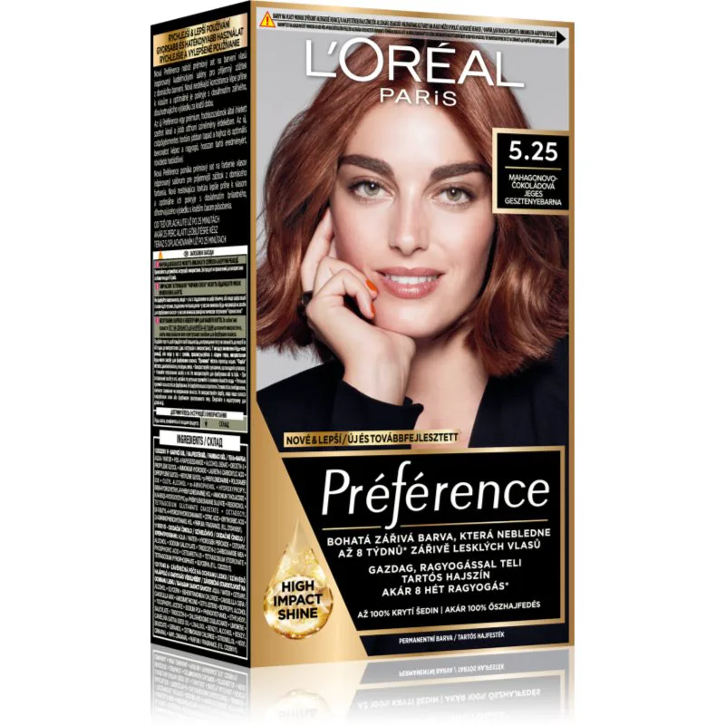 L’Oréal Paris Préférence βαφή μαλλιών απόχρωση 5.25 Icy Brown 1 τμχ