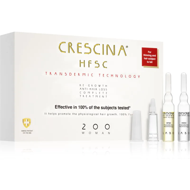 Crescina Transdermic 200 Re-Growth and Anti-Hair Loss θεραπεία ανάπτυξης μαλλιών κατά της τριχόπτωσης για γυναίκες 20x3,5 μλ