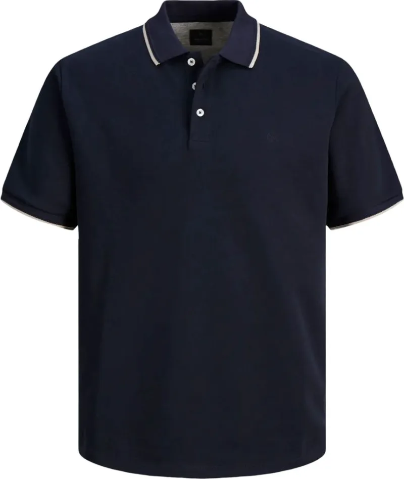 POLO T-SHIRT JACK - JONES JPRBLAETHAN DETAIL 12295282 ΣΚΟΥΡΟ ΜΠΛΕ (164CM)-(14 ΕΤΩΝ)