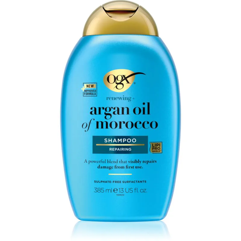 OGX Argan Oil Of Morocco αποκαταστατικό σαμπουάν Για λάμψη και απαλότητα μαλλιών 385 ml