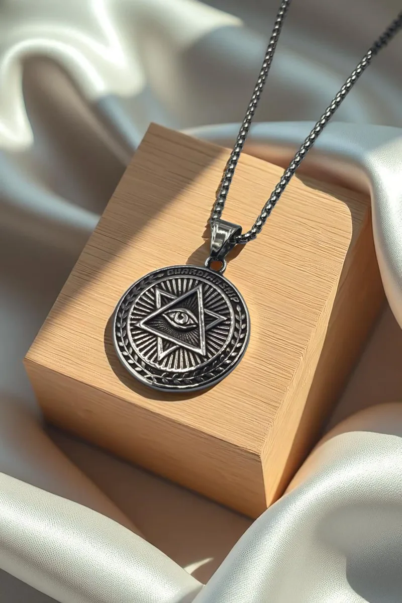 ΚΟΛΙΕ ΑΤΣΑΛΙ ΑΣΗΜΙ ΜΕΝΤΑΓΙΟΝ GUARDIANSHIP EYE ΜΕ BOX CHAIN
