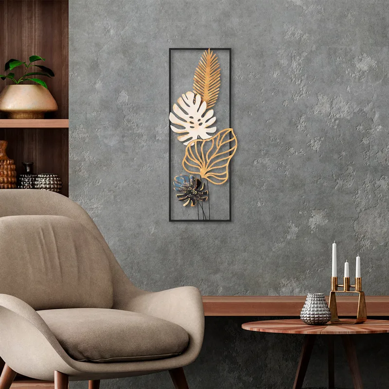 Μεταλλικό Διακοσμητικό Τοίχου Palm Leaves 891Tnl2315 32x90 cm