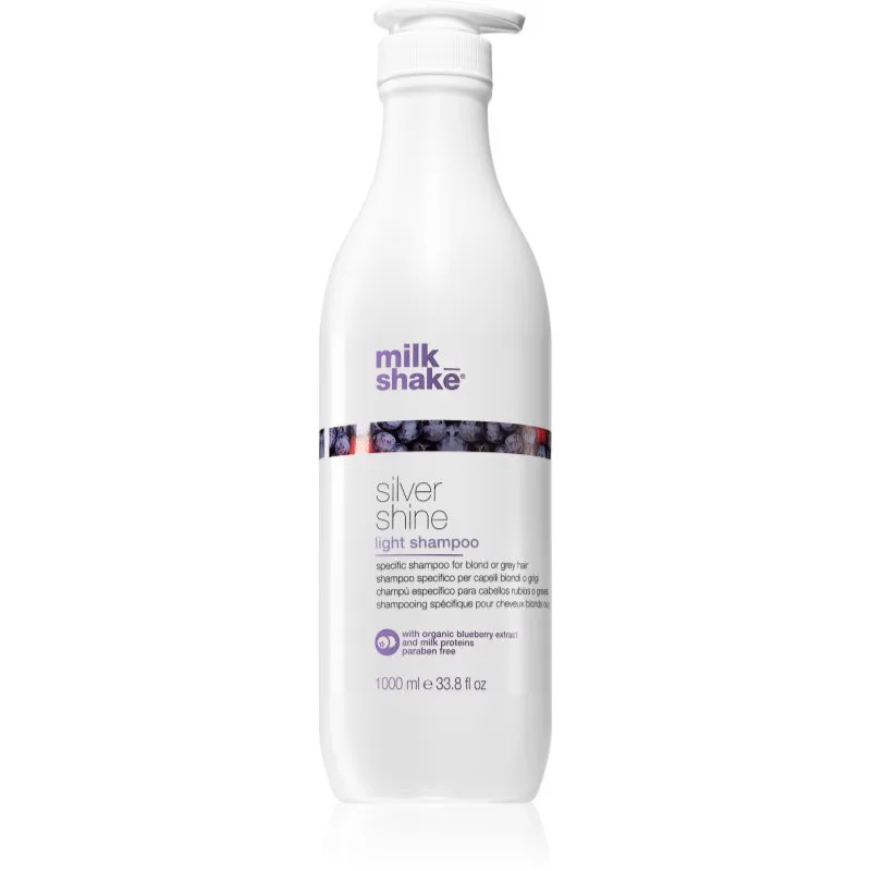 milk_shake® Silver Shine σαμπουάν για γκρίζα και ξανθά μαλλιά light 1000 ml