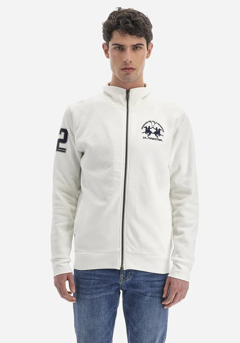 La Martina Ζακέτα της σειράς Man Fleece - WMF301 FP557 00002 Off White