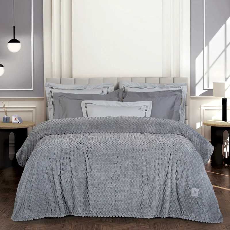 Κουβέρτα Fleece Υπέρδιπλη Greenwich Polo Club 3476 Grey 220x240