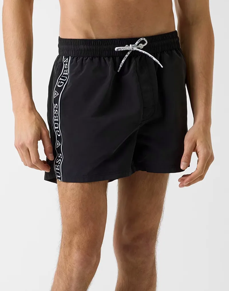 GUESS SWIMTRUNK LOGO TAPE MEDIUM ΜΑΓΙΟ ΑΝΔΡΙΚΟ F6GT00WN162-JBLK Black