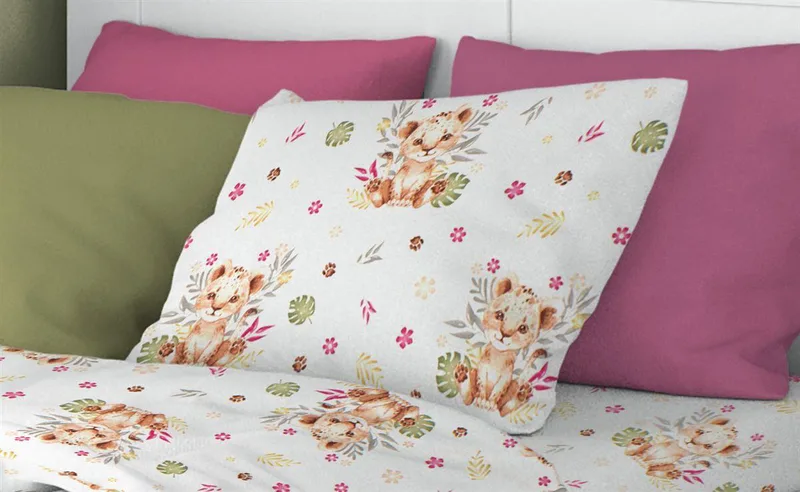 ΜΑΞΙΛΑΡΟΘΗΚΗ ΕΜΠΡΙΜΕ kids Lion Cub 530 50X70 Μπεζ 100% Cotton