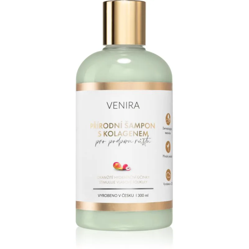 Venira Shampoo for Hair Growth φυσικό σαμπουάν με κολαγόνο με άρωμα Mango-Lychee 300 ml