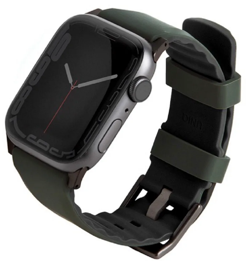 Uniq Linus Αδιάβροχο Λουράκι Premium Σιλικόνης Apple Watch Ultra/SE/11/10/9/8/7/6/5/4 (49/46/45/44mm) - Green (UNIQ-45MM-LINUSGRN)