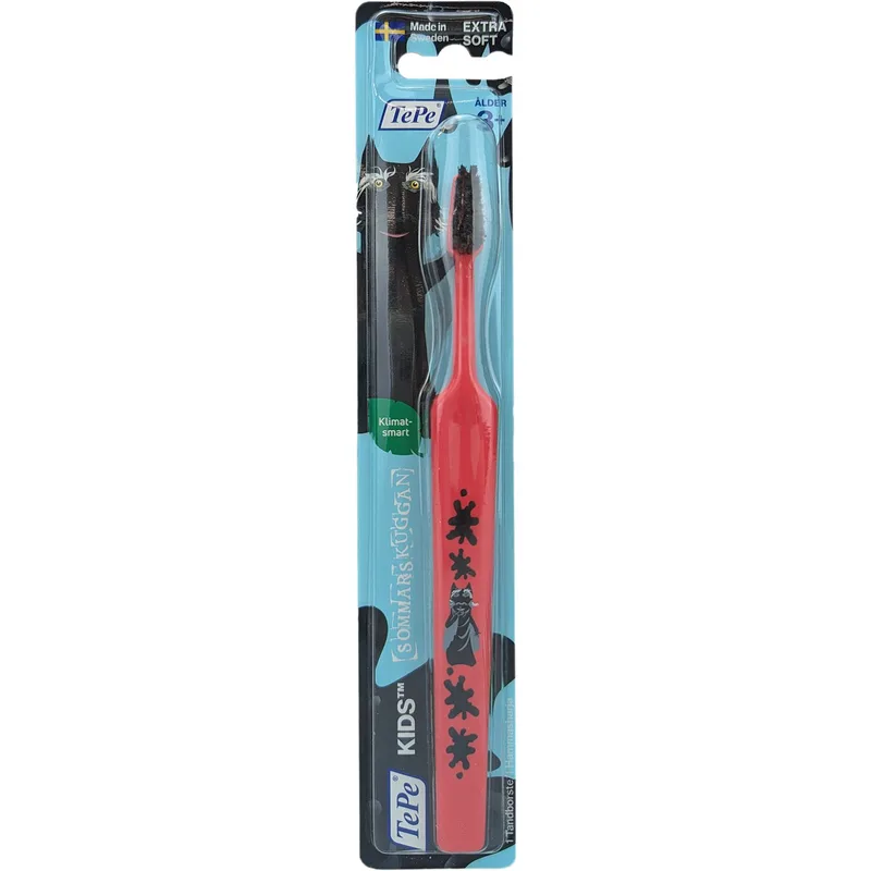 TePe Kids Sommarskuggan Extra Soft 3+ Years Toothbrush Οδοντόβουρτσα με Μικρή Κωνική Κεφαλή & Πολύ Μαλακές Ίνες Κατάλληλη για τα Πρώτα Δόντια 1 Τεμάχιο - Κοραλί