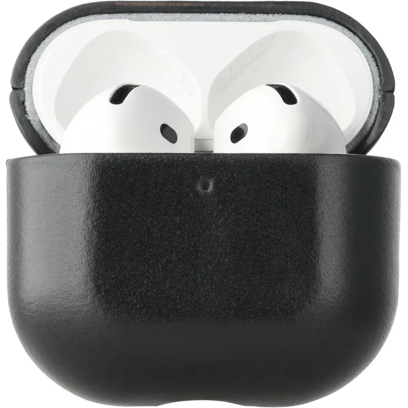 Θήκη AirPods 4th Gen Κόκκινο Deluxe Σκληρή Δερμάτινη - Black (8719246494826)