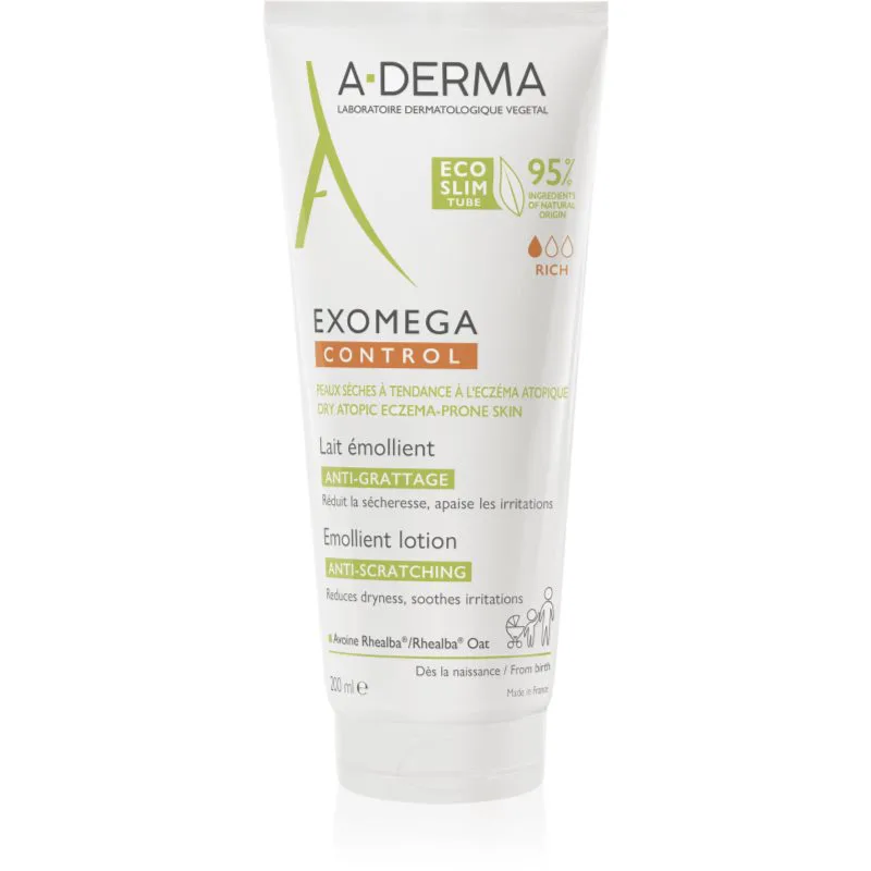 A-Derma Exomega Control Emollient Lotion γαλάκτωμα σώματος ενάντια στους ερεθισμούς και και τον κνησμό του δέρματος 200 ml
