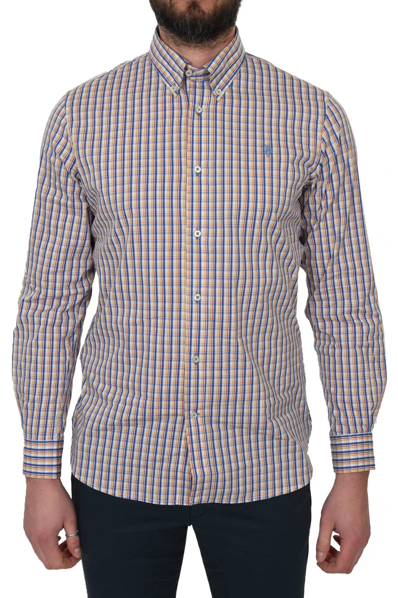 U.S. POLO ASSN. ΠΟΥΚΑΜΙΣΟ ΚΑΡΩ SLIM FIT CODY BD ΜΠΛΕ
