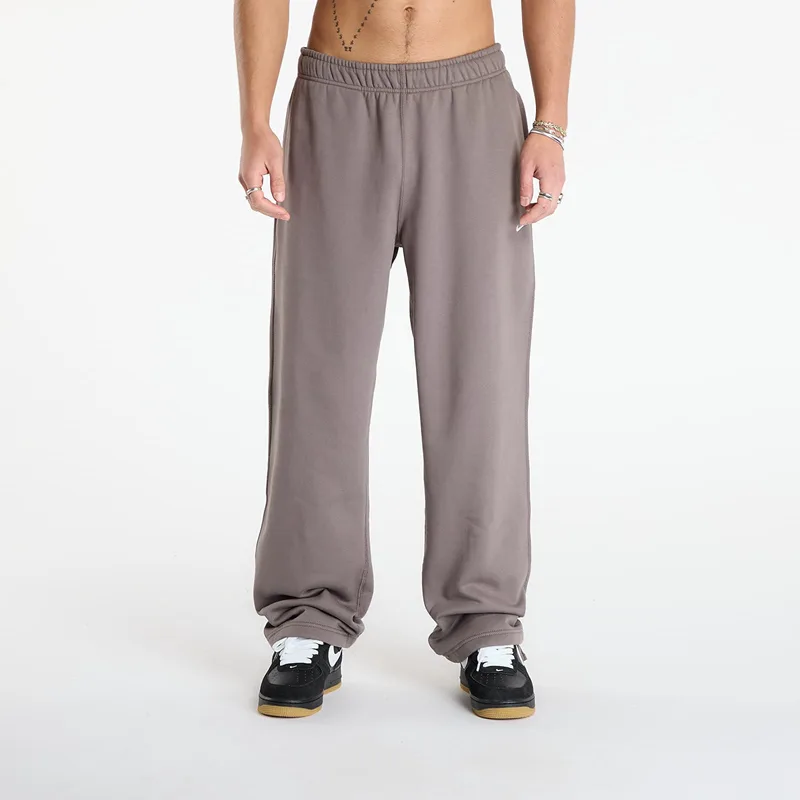 Φόρμα Nike Solo Swoosh Men's Fleece Open-Hem Pants Cave Stone/ Cave Stone/ White XL