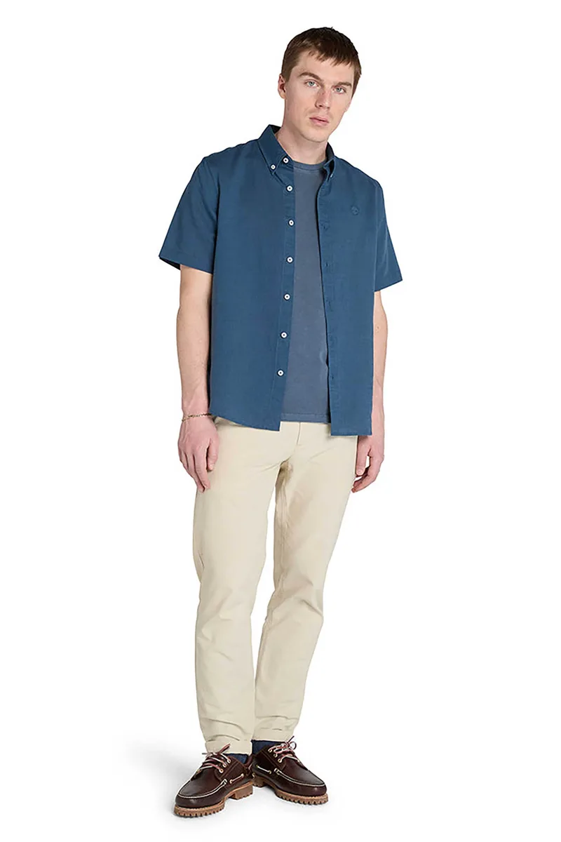 Timberland ανδρικό παντελόνι jogger με ελαστική μέση Regular Tapered Fit - TB0A2F6BEOH1 Εκρού