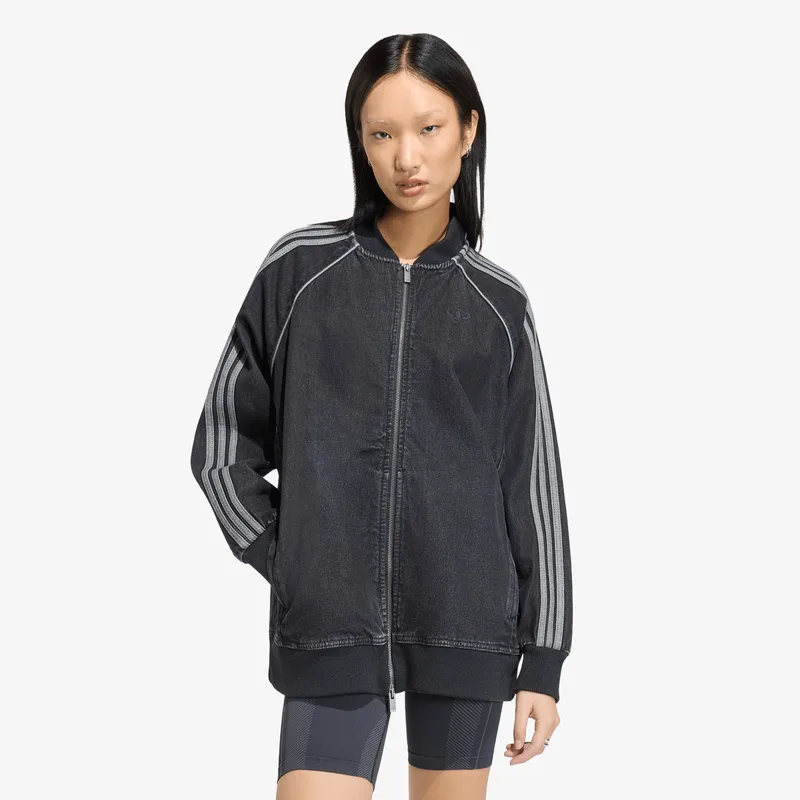 Μπουφάν adidas SST Oversized Denim Tracktop True Black Denim XL