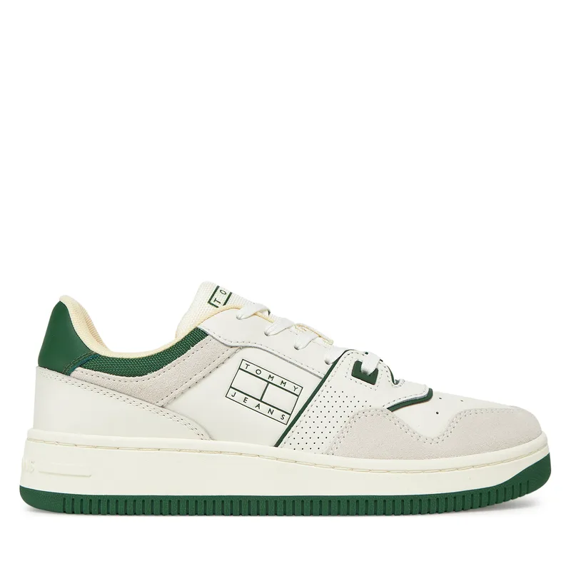 Αθλητικά Tommy Jeans Tjw Retro Basket Washed Suede EN0EN02773 Λευκό