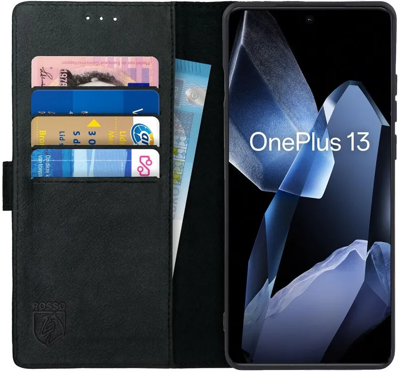 Θήκη OnePlus 13 Κόκκινο Deluxe Δερμάτινο Πορτοφόλι - Black (8719246462948)