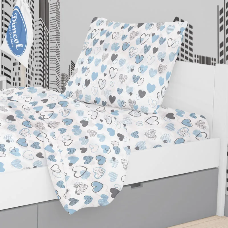 Μαξιλαροθήκη Τεμάχιο 50X70 Dimcol Hearts 08 Blue (50x70)
