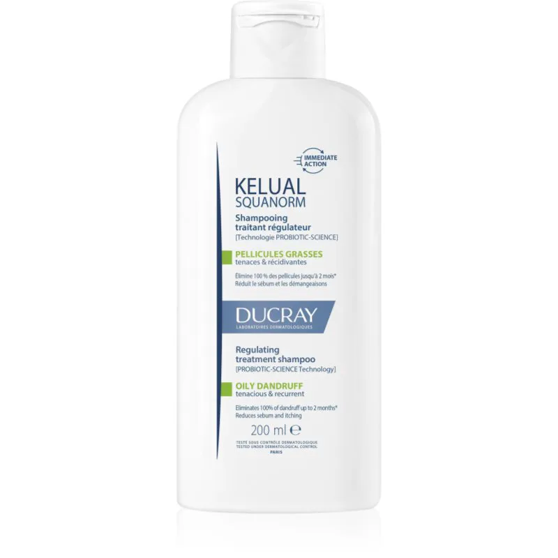 Ducray Kelual Squanorm Regulating Treatment Shampoo Oily Dandruff σαμπουάν για την αντιμετώπιση της λιπαρής πιτυρίδας 200 ml