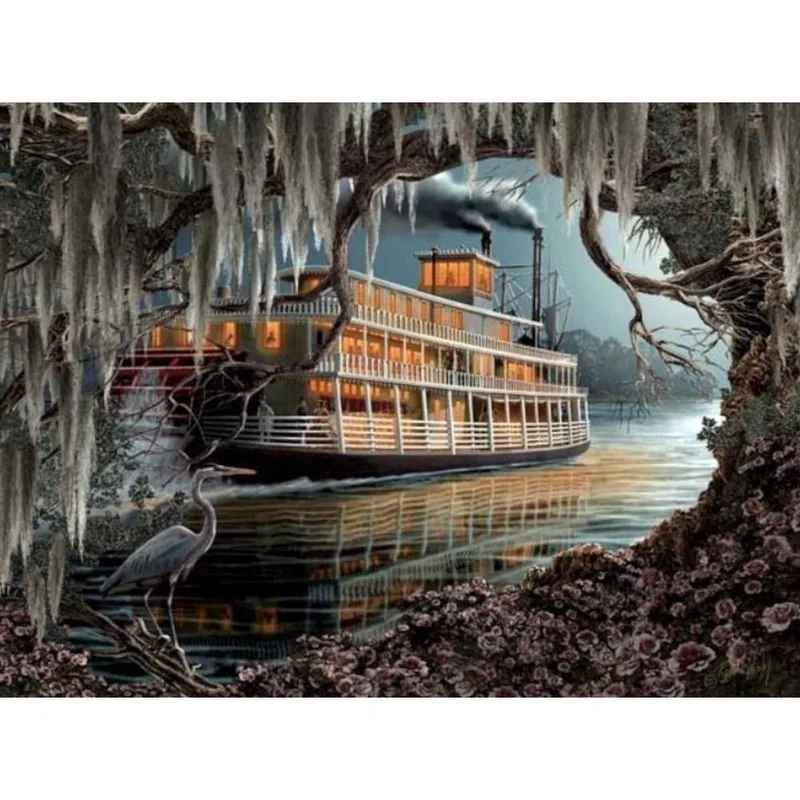 WS51004 Puzzle Roberta Wesley Night on the River 1000τεμ