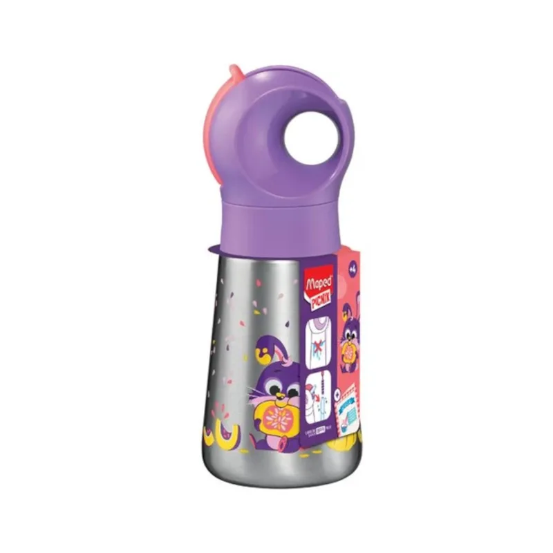 Παιδικό Μπουκάλι Νερού Ανοξείδωτο 350 ml Picnik Maped Miniz Rabbit Μωβ 873002