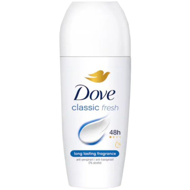 Dove Classic Fresh 48h Long Lasting Fragrance Deo Roll-On Κλασσικό Αποσμητικό 48ωρης Προστασίας με Αίσθηση Φρεσκάδας 50ml