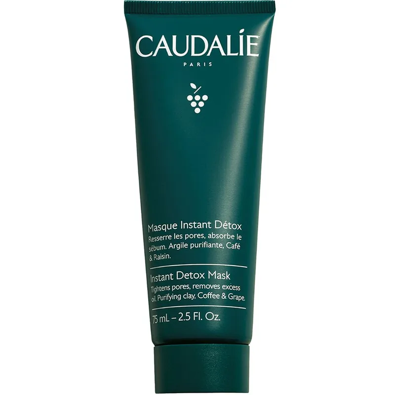 Caudalie Instant Detox Mask Μάσκα Καθαρισμού, Αποτοξίνωσης Προσώπου με Άργιλο, Καφέ & Σταφύλι 75ml
