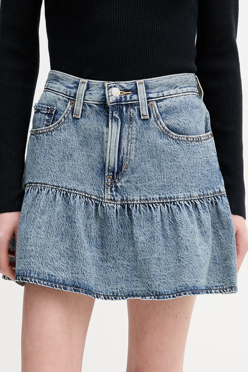Βαμβακερή τζιν φούστα Levi's FLOUNCE MINI