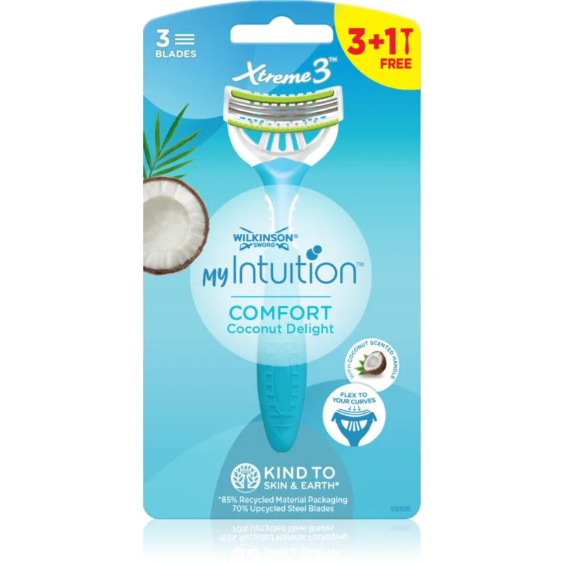 Wilkinson Sword My Intuition Xtreme 3 μιας χρήσεως ξυραφάκια Comfort Coconut Delight 4 τμχ