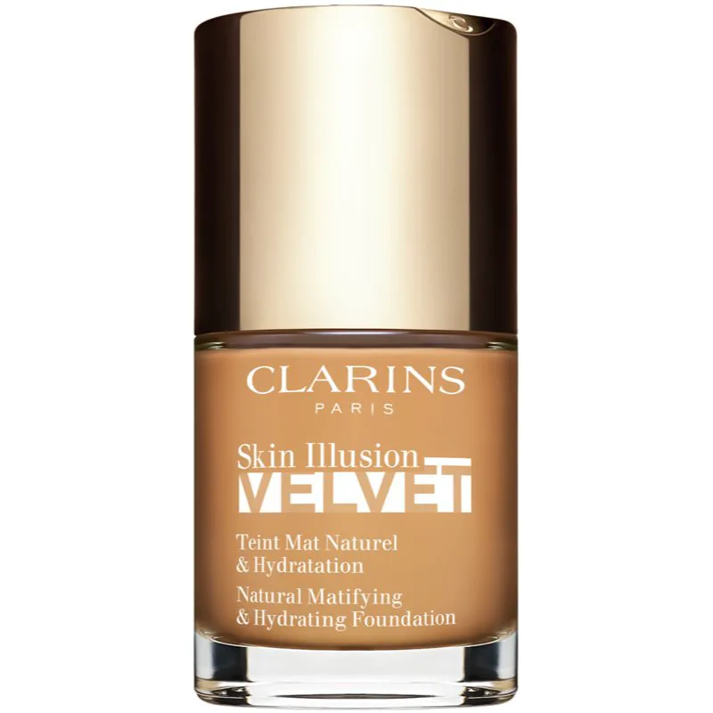 Clarins Skin Illusion Velvet Υγρή ματ βάση με θρεπτικό αποτέλεσμα απόχρωση 114N 30 ml