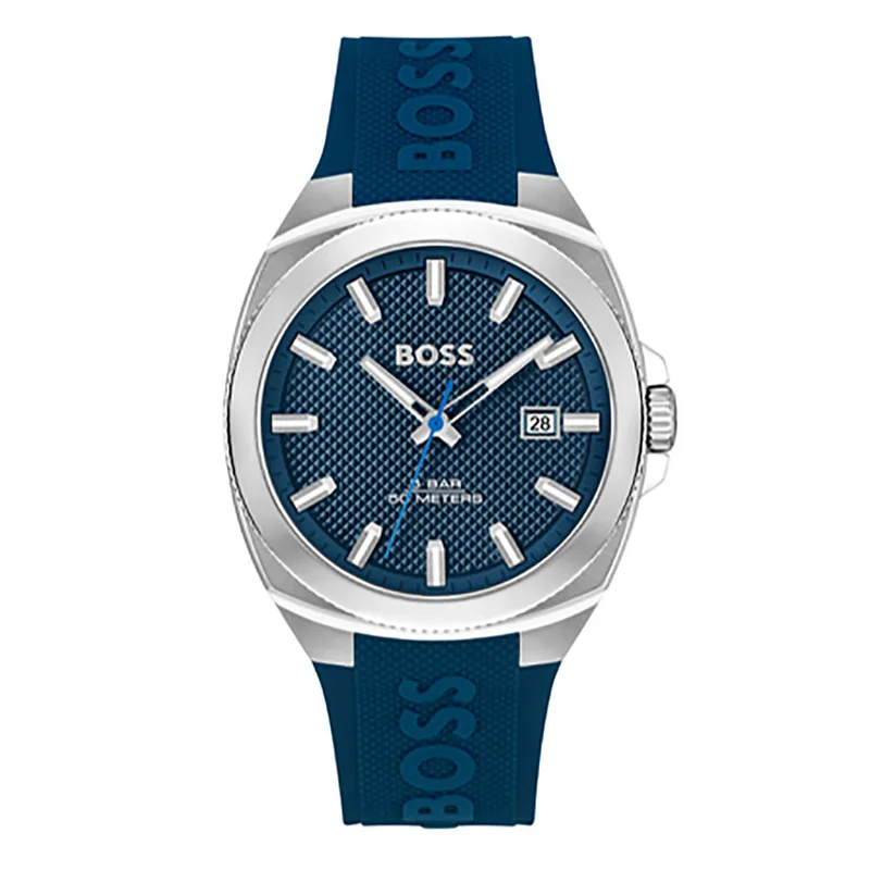 BOSS Walker Blue Rubber Strap 1514139