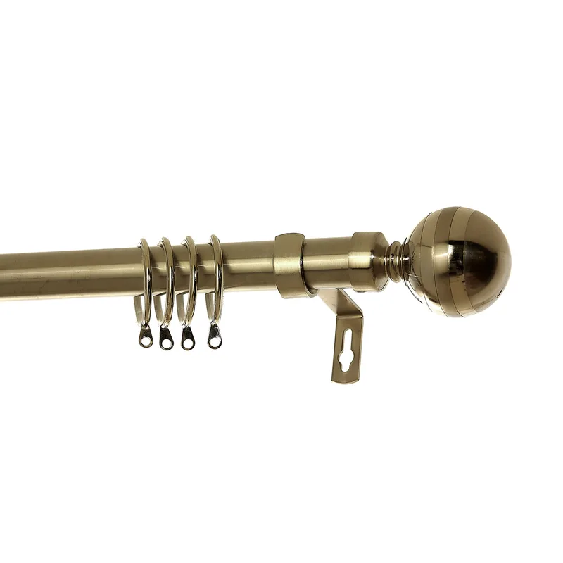 Κουρτινόξυλο Φ28mm Μονό Επεκτεινόμενο 140-240cm Με Άκρα Grace Bronze 998162