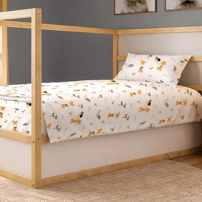 Σεντόνια Μονά Σετ Dimcol Giraffe 599 Πορτοκαλί