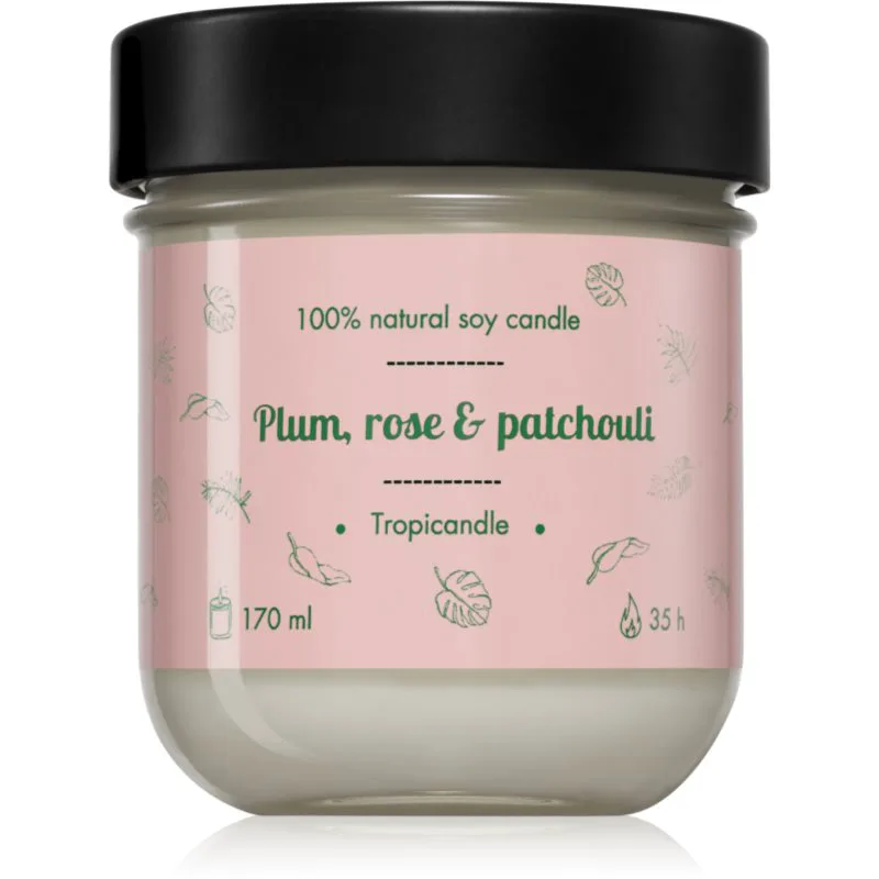 Tropicandle Plum, Rose & Patchouli αρωματικό κερί 170 ml