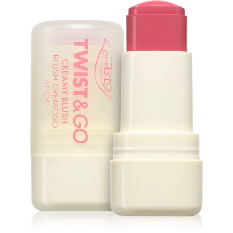 puroBIO Cosmetics Twist&Go κρεμώδες ρουζ σε στικ απόχρωση 04 Strawberry 5 γρ