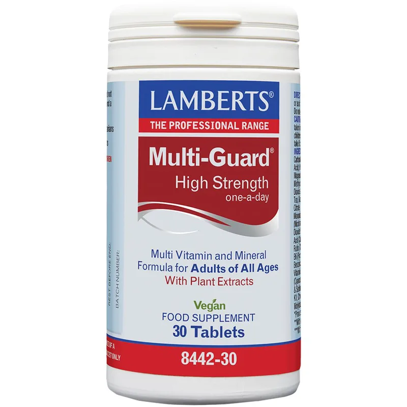 Lamberts Multi-Guard Συμπλήρωμα Διατροφής Πολυβιταμινών, Μετάλλων & Ιχνοστοιχείων Υψηλής Δραστικότητας με Αντιοξειδωτικά για Ενέργεια & Τόνωση 30tabs