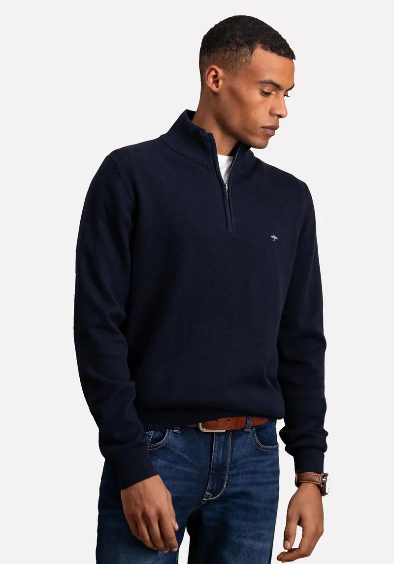 Fynch Hatton Pullover της σειράς Zip Troyer - SFPK215 690 Navy