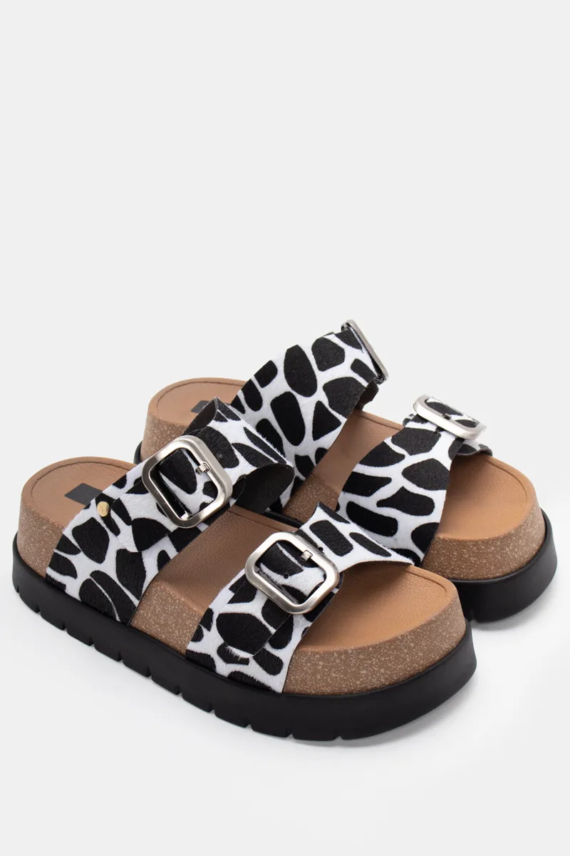 LUIGI DESIGN - Πλατφόρμες Flatform με Διπλή Φάσα - Άσπρο+Μαύρο