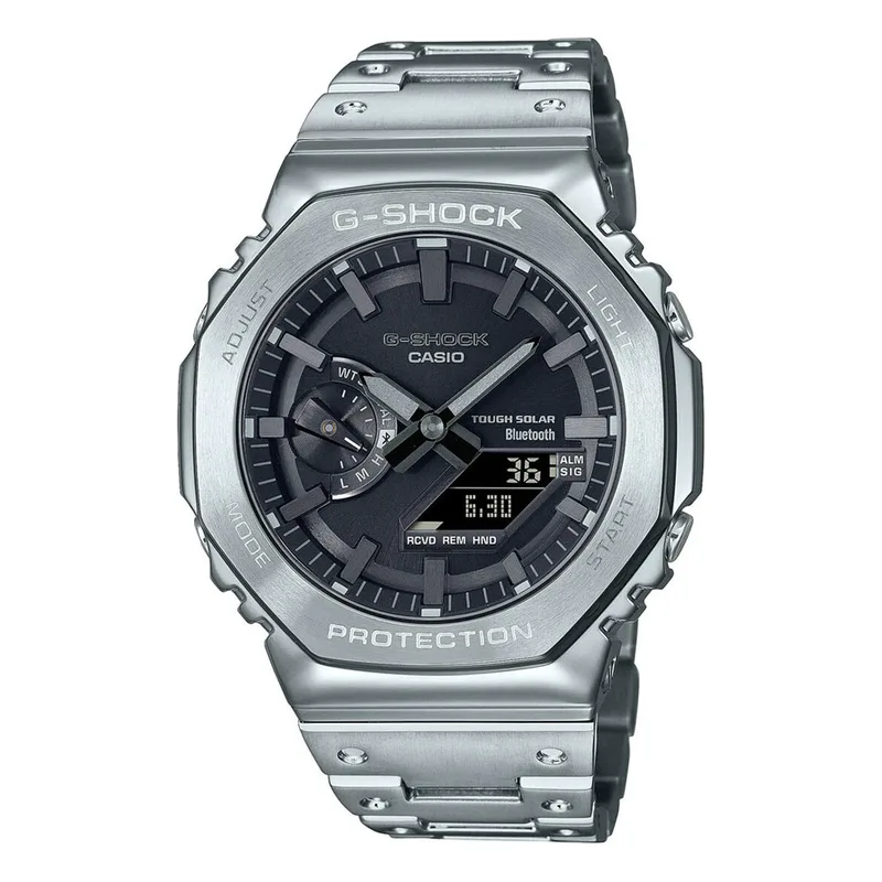 CASIO G-SHOCK Tough Solar Solar Chronograph Silver Stainless Steel Bracelet GM-B2100D-1AER