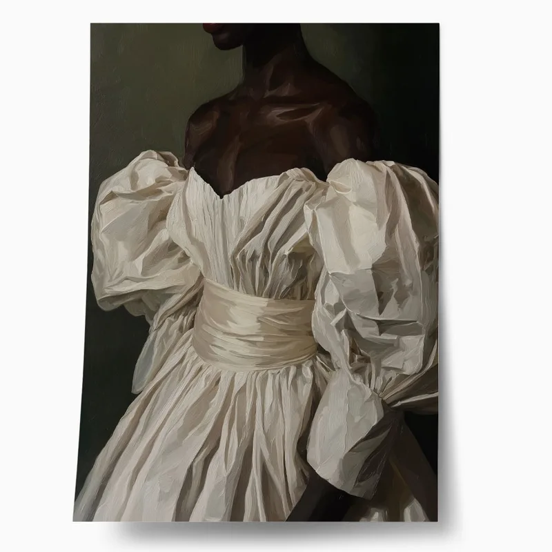 Poster AFROCENTRIC WOMAN IN WHITE DRESS