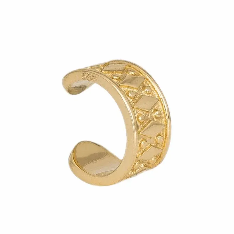 Χρυσό σκουλαρίκι ear cuff Κ14 με σχέδια 046524 046524 Χρυσός 14 Καράτια