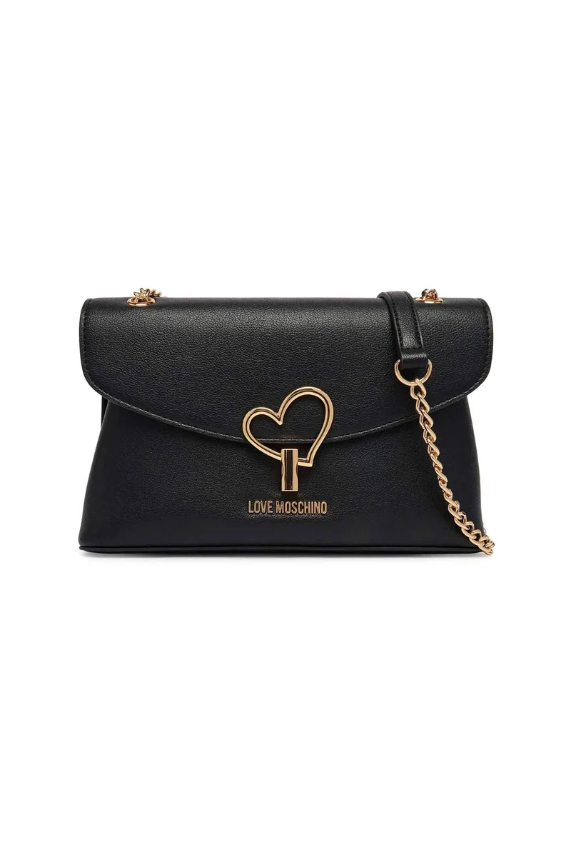 Love Moschino γυναικεία τσάντα ώμου/crossbody με μεταλλικό λογότυπο - JC4138PP1OLQ0 Μαύρο