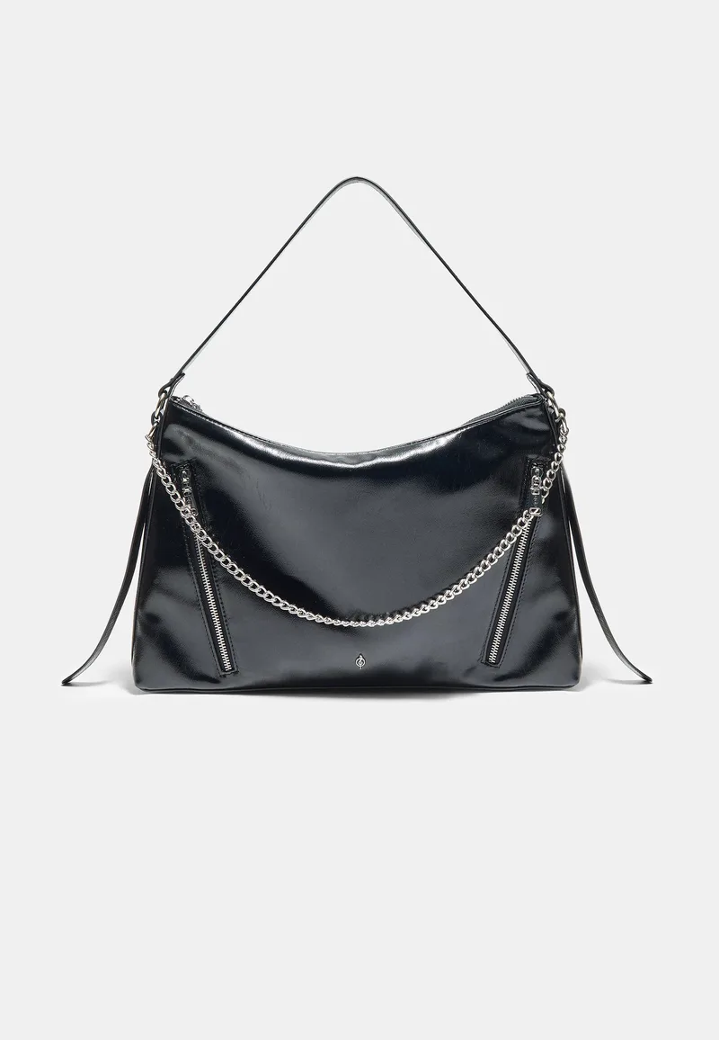 Stradivarius Τσάντα Ώμου Με Αλυσίδα Και Φερμουάρ Μαύρο Os