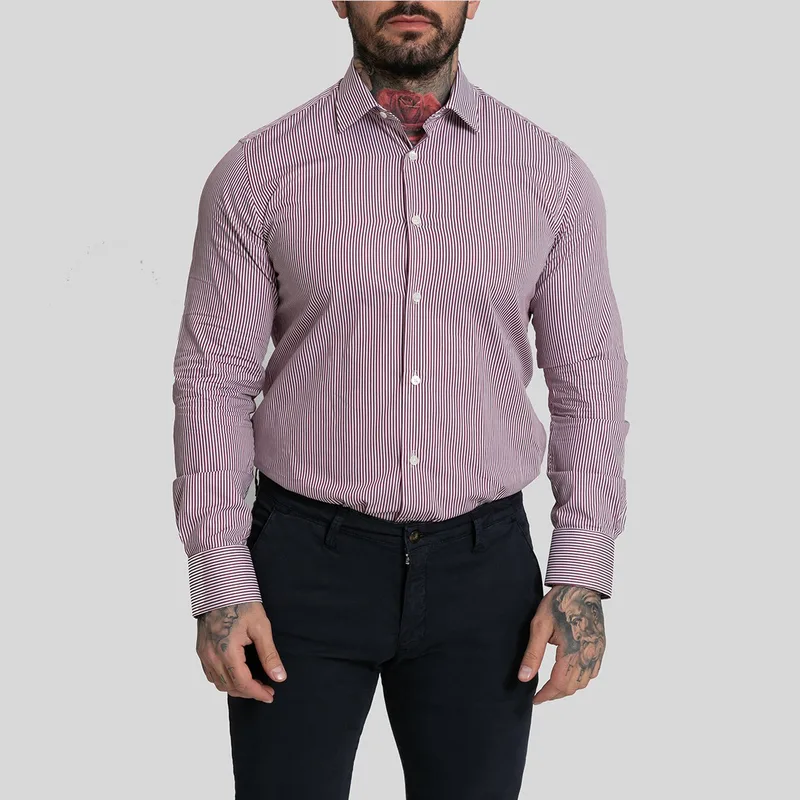 MIRCAM Ανδρικό Κόκκινο Red Cotton Shirt - Mircam