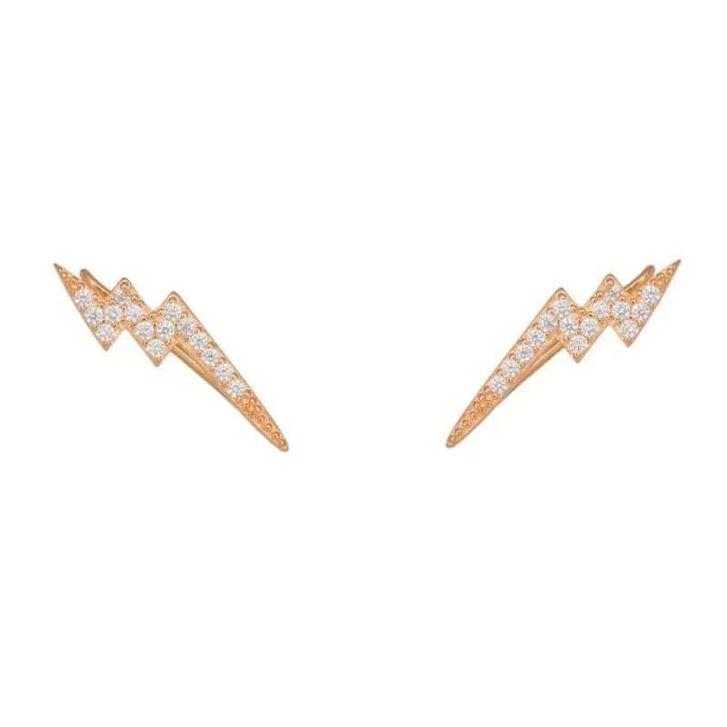 Ροζ Χρυσό σκουλαρίκια Ear Climbers 925 Lightning Strike 043751 043751 Ασήμι